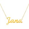 Šperky eshop - Zlatý nastaviteľný náhrdelník 14K s menom Jana, jemná ligotavá retiazka S3GG198.20