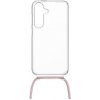 Zadní kryt FIXED Pure Neck s růžovou šňůrkou na krk pro Samsung Galaxy S25 FIXPUN-1504-PI
