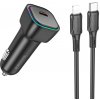 Borofone Nabíjačka do auta BZ28 vrátane dátového kábla Lightning PD 30W čierna