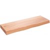 vidaXL Nástenná polica svetlohnedá 80x30x6 cm ošetrený dubový masív