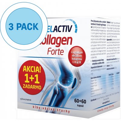 Gelactiv 3-Collagen Forte (Akcia) 3 x 120 kapsúl 3 x 120 kapsúl (60+60 zadarmo)