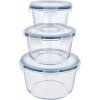 Silvercrest® Sklenené dózy Premium, 3-dielna súprava (okrúhla, 3-dielna súprava) (100401558)