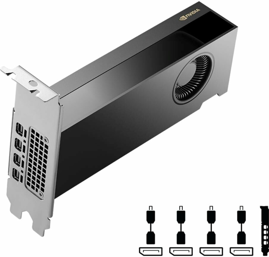 PNY RTX 2000 ADA: Grafická karta s 16GB pamäťou GDDR6 pre náročné hranie a tvorbu obsahu.