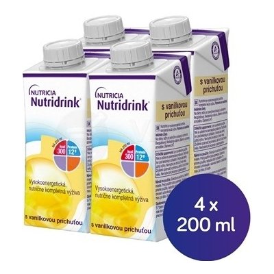 Nutridrink Vanilková príchuť 4x200 ml nutričný nápoj