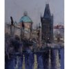 Praha - Akad. mal. Igor Navrotskyi, originálny, ručne maľovaný obraz L (do veľkosti 95x95cm) Viac farieb