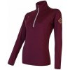 SENSOR MERINO UPPER dámska mikina krátky zips port red Veľkosť: XL