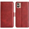 Peňaženkové kožené puzdro DUAL-SIDE na Motorola Moto G32 - Červená