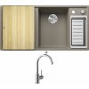 Blanco AXIA III 6 S tartufo s excentrom + drevená krájacia doska 523469 + Blanco MIDA chróm 517742