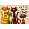 Kokosová vstupná rohož FLOMA Ruco Cats Home Sweet Home - dĺžka 40 cm, šírka 60 cm, výška 1,5 cm
