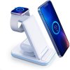 Púzdro 3mk nabíjecí stojánek Hyper Charger 15W, 3v1, biele