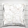 Biante Bavlnená obliečka na vankúš s lemom Sandra SA-268 Béžové designové kvety na bielom 40 x 60 cm