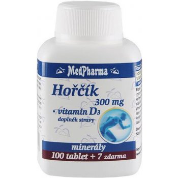 MedPharma Horčík 300 mg + Vitamín D3 107 tabliet