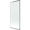 Mexen Next L, 1-krídlová vaňová zástena 80 x 150 cm, 6mm číre sklo-čierny vzor, biely profil, 895-080-000-03-70-20