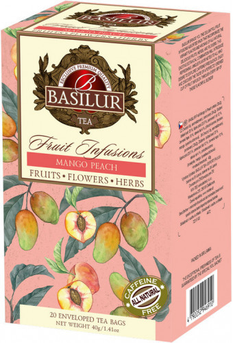 BASILUR Fruit mango & peach ovocný čaj 20 sáčkov