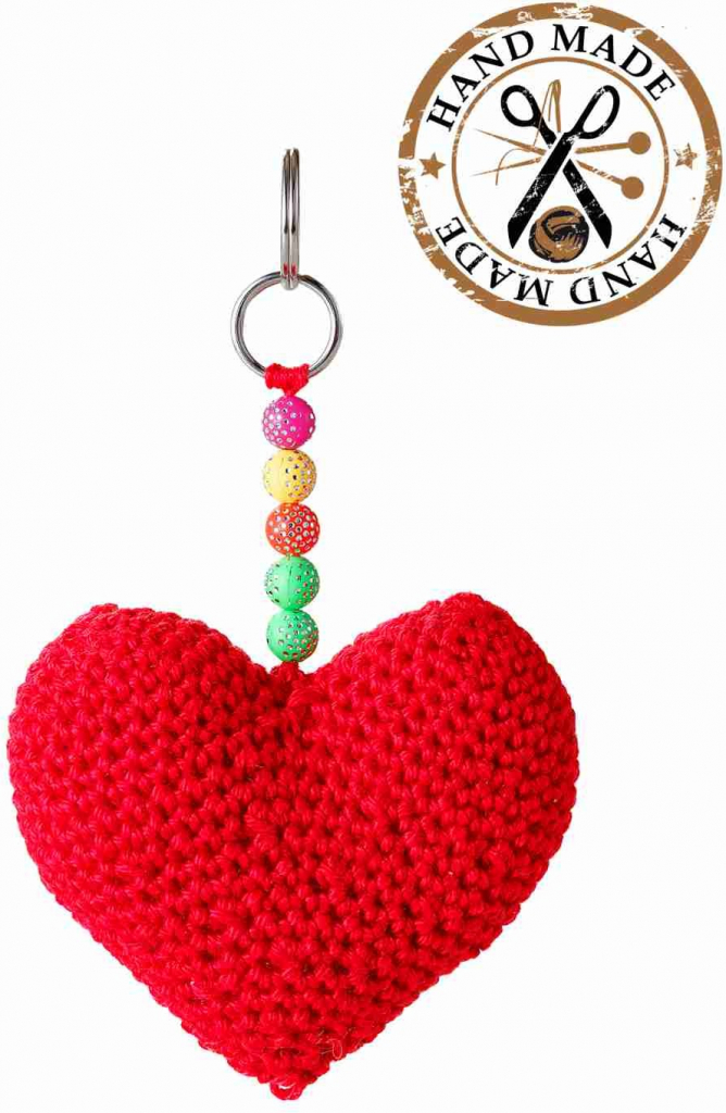 Prívesok na kľúče Wooline háčkované srdce červené od 7,6 € - Heureka.sk