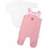 Baby Nellys 2-dielna súpravička Star, body dl. rukáv pletené dupačky, růžové