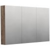 INTEDOOR Zrkadlová skriňa BEE, 3dvere, el.zásuvka, IP44, š.120cm, dub Wellington