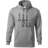 Šachové figúrky kreslené - Mikina pánska Cape s kapucňou - 3XL ( Tmavosivý melír )