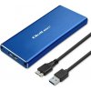 QOC Qoltec 51832 Kryt | M.2 SSD disk | SATA | NGFF| USB 3.0 | Super rýchlosť 5 Gb/s | 2TB | Modrá