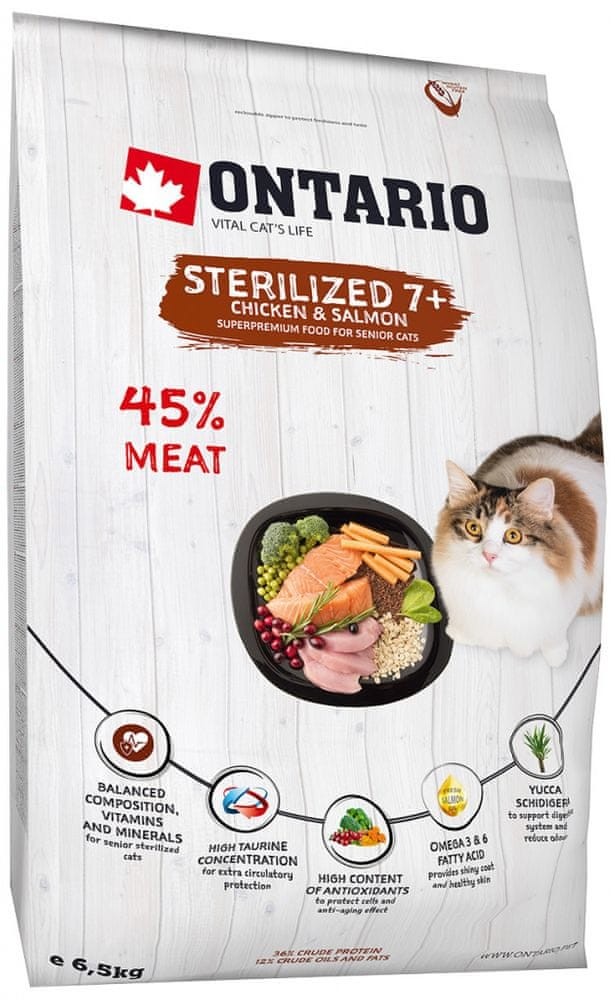 Ontario Cat Sterilised 7+ 5 kg