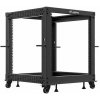 Lanberg Otevřený rack 19 12U 600x600-1100 nastavitelný černý