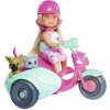 SIMBA Bábika Evička na skútri so sajdkárou