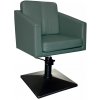 Kadernícke kreslo CUBE BLACK - zamatová zelená