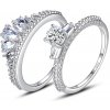 Linda's Jewelry Strieborný dvojitý prsteň Tiara Ag 925/1000 IPR095-9-5 Veľkosť: 52 +Darčeková krabička zdarma