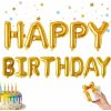Zlatá balónová girlanda HAPPY BIRTHDAY (Fóliové balóny HAPPY BIRTHDAY zlaté – sada 13 ks)