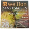 Wellion Safety Lancets jehly jednorázové 28G 200 ks