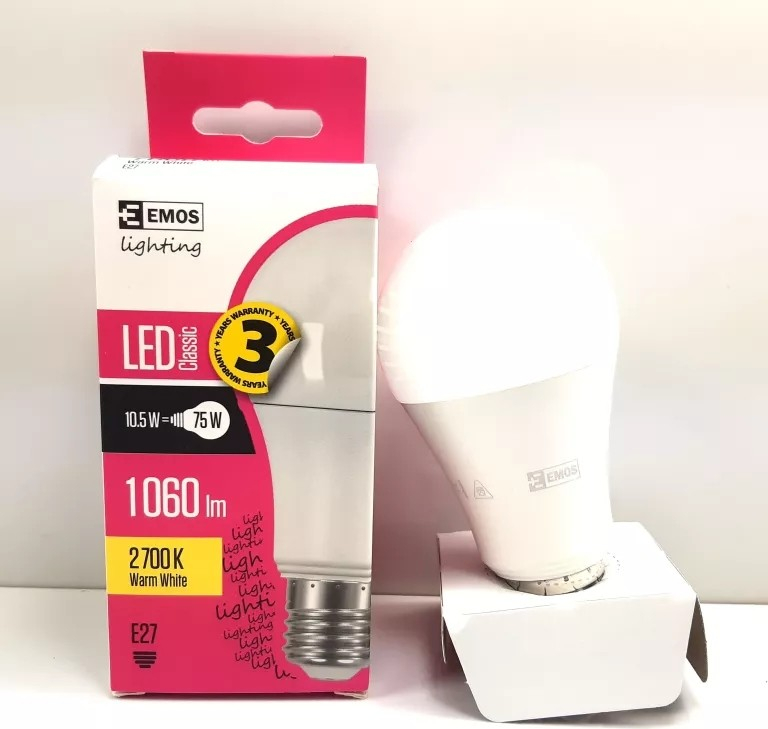 Emos LED žiarovka CLASSIC A60 10,5W E27 TEPLA BIELA