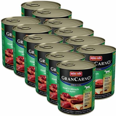 Animonda GranCarno Original Adult hovädzie a jelenie mäso s jablkami 12 x 0,8 kg