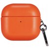 AppleKing obal z PU kože s karabínou pre AirPods 4 - oranžový - možnosť vrátiť tovar ZADARMO do 30tich dní