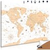 Obraz na korku mapa sveta s historickým nádychom v béžovom prevedení