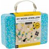 Petit Collage Kreatívny kufrík Drevené šperky so zvieratkami - poškodená kovová krabička