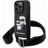 Karl Lagerfeld iPhone 14 Pro Saffiano Crossbody Karl and Choupette NFT čierne