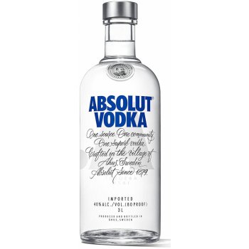 Absolut Vodka 40% 3 l (čistá fľaša)