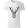 Jeleň kresba - Tričko z organickej bavlny - XL ( Biela )