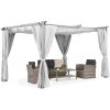 Garden Point terasová pergola La Palma 3x4 m so závesmi Biela