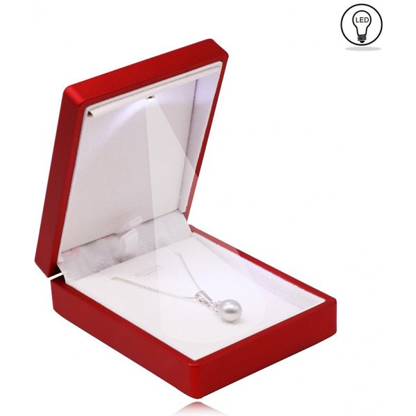 Šperky eshop - Červená darčeková krabička na náhrdelník alebo prívesok - LED  svetlo, matný a hladký povrch Y06.17 od 15,75 € - Heureka.sk