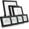 Casa Chic Chalcot, sada 7 obrazových rámov, 3 veľkosti, obdĺžnikový tvar, pasparta, skutočné drevo (CL-7SET-BLK)
