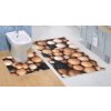 Bellatex koupelnová předložka 3D tisk sada Dřevěné koule - 60x100 60x50cm