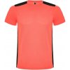 Detroit Unisex športové tričko s krátkym rukávom, červená fluor Coral - čierna, S