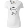 Futbalová lopta kopačka jedným ťahom - Dámske tričko z organickej bavlny Origin (GOTS) - XL ( Biela )