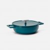 Tegame panvica Mattia 3.0, ø 26 cm - Smaltovaná liatinová panvica s pokrievkou, lesklá modrozelená