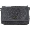 Talianska kožená kabelka potlač krokodíl 439 tmavošedá Šedá