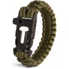 WARAGOD Bazin paracord náramok s píšťalkou a kresadlom, zelený