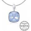 SILVEGO strieborný prívesok so Swarovski ® Crystals modrý opál 12mm VSW051P