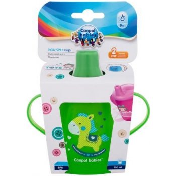 Canpol Babies netecucí hrncek s tvrdým naustkom 250ml Toys zelená
