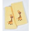 Uterák froté pre deti s výšivkou, Žirafa, žltý, 30 x 50 cm